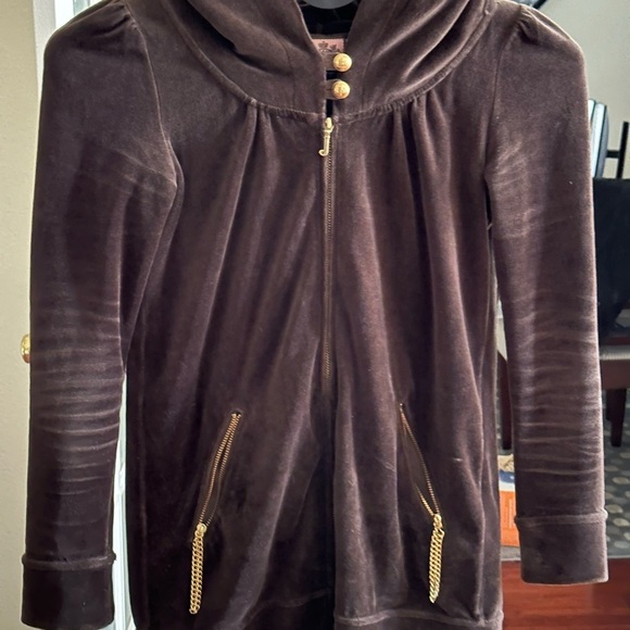 Vintage Y2K Juicy Couture Small Velour Zip Up Hoodie Jacket Small - Picture 3 of 9